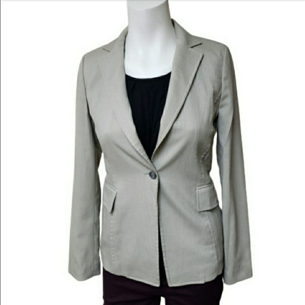NAF NAF retro gray single-breast blazer w button size xsmall